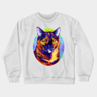 Rainbow Tortoiseshell Cat Crewneck Sweatshirt